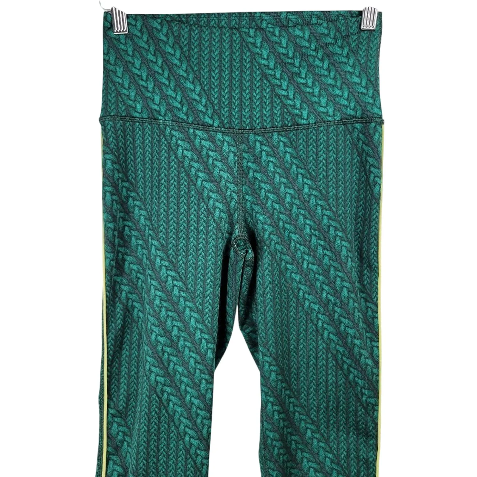 Aerie Women's High Waisted‎ Leggings Green Cable Knit Print Size Medium - Image 3