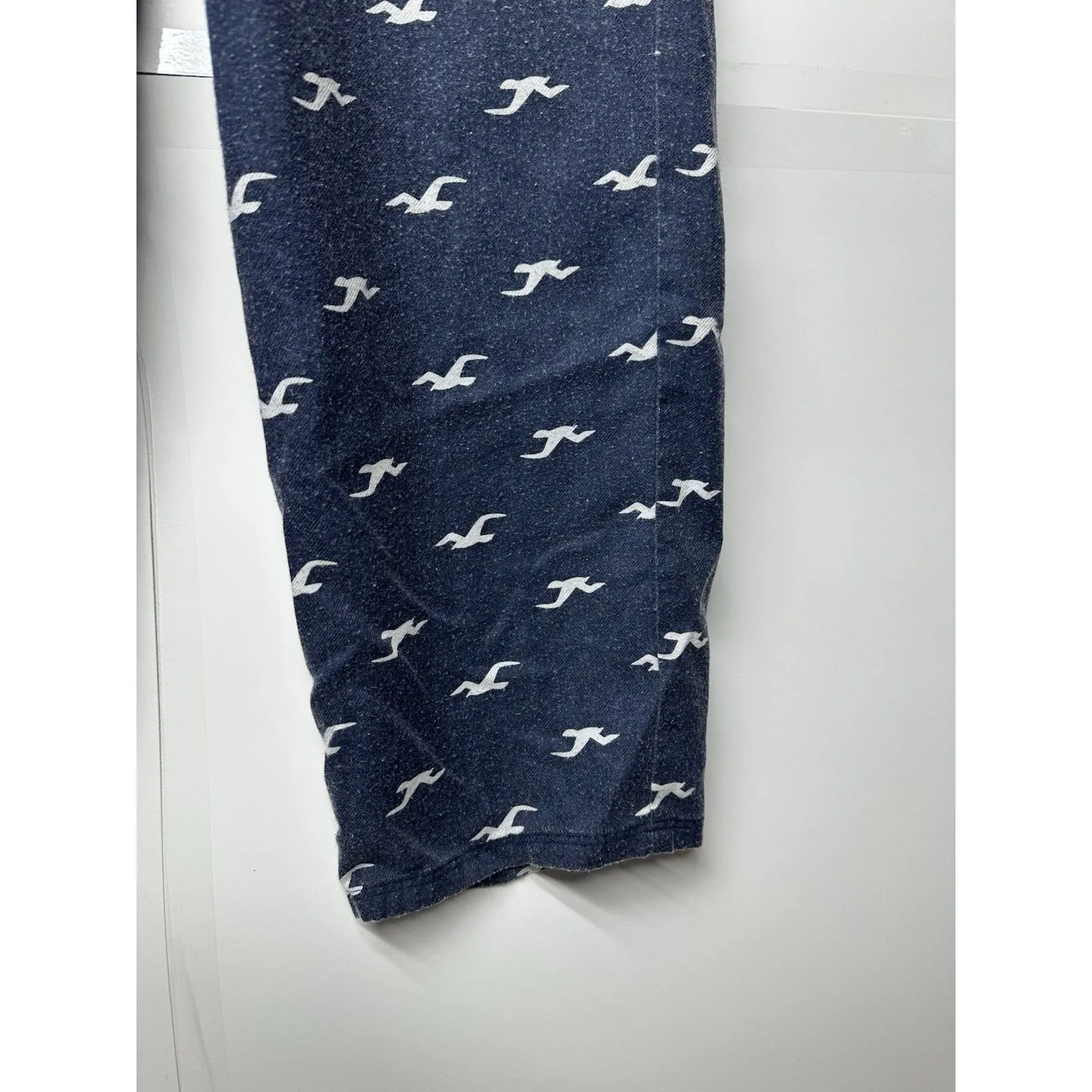 Hollister Women’s Pajama Set Size M – Gray Long Sleeve Shirt & Navy Logo  Pants - Image 9