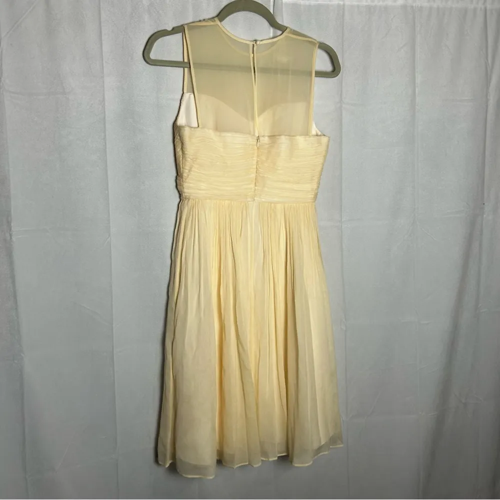 J.Crew Clara 100% Silk Vanilla Chiffon Bridesmaid Dress Size 0 - Image 2