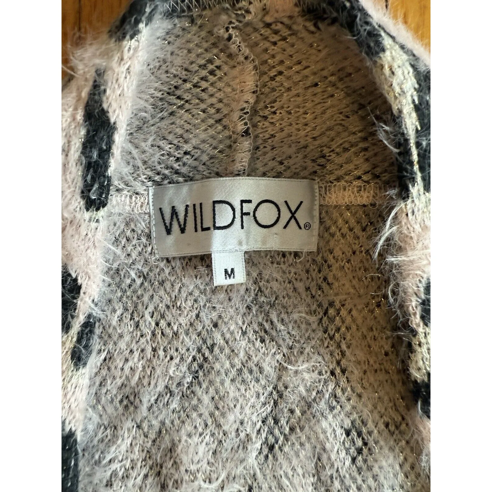 Wildfox Eyelash Open front long Cardigan Leopard Size M Casual Chic - Image 4