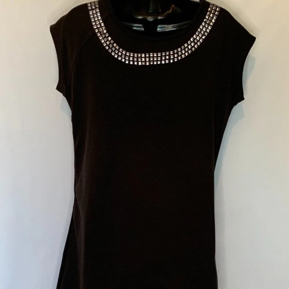 Black Fitted Midi Dress Black Size L - Image 5