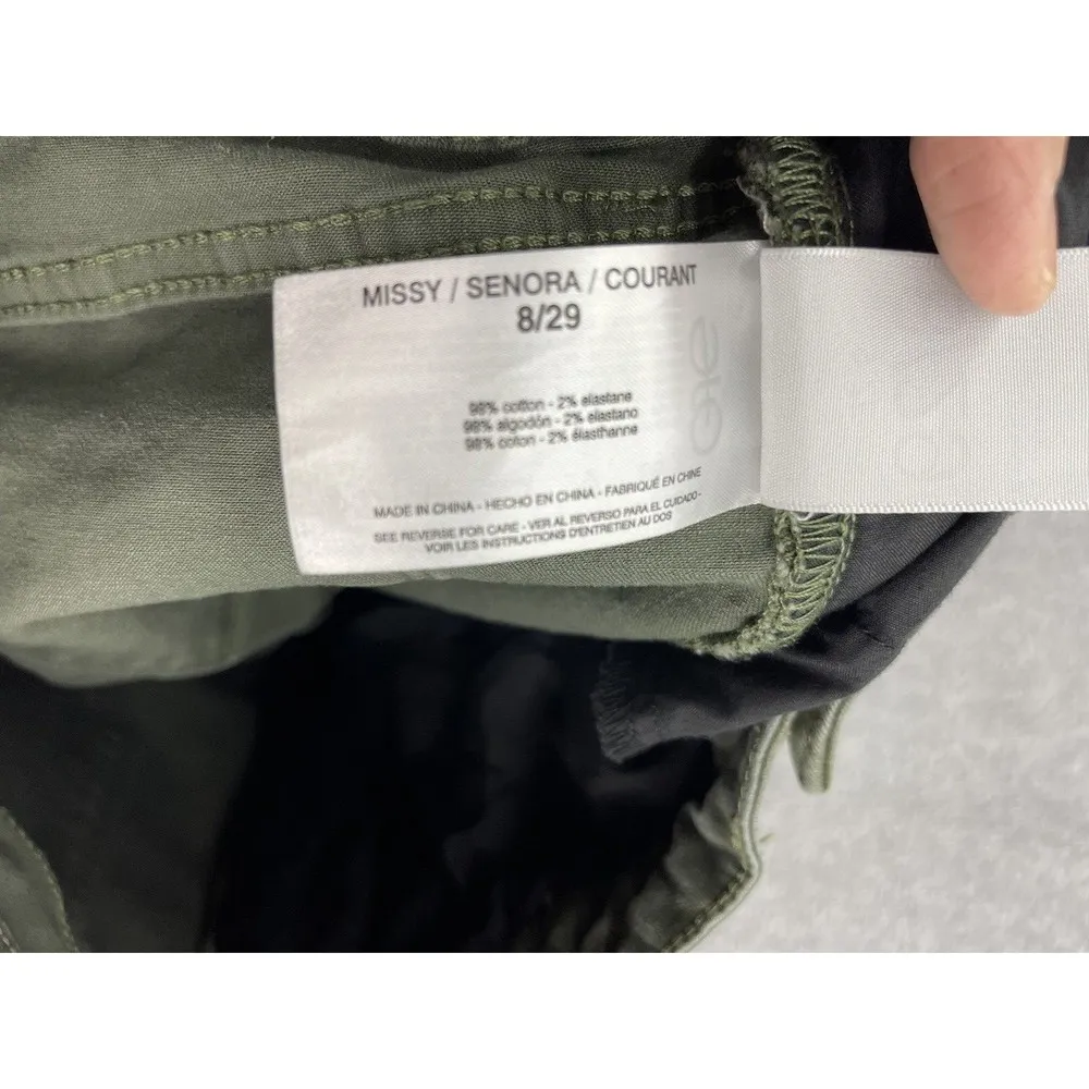 Social Standard Women's Camouflage High Rise Skinny Size 8 Pants Green Cotton - Image 3