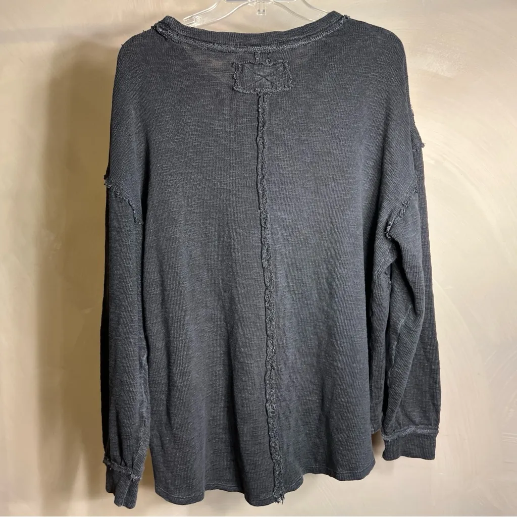 We The Free Women’s L/S Pullover Casual Minimalist Distress Gray Sweatshirt|Sz:M - Image 5