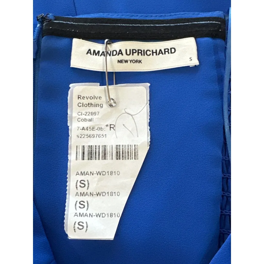 Amanda Uprichard X Revolve Simpson Dress in Cobalt Small New Womens Midi Feather - Image 9