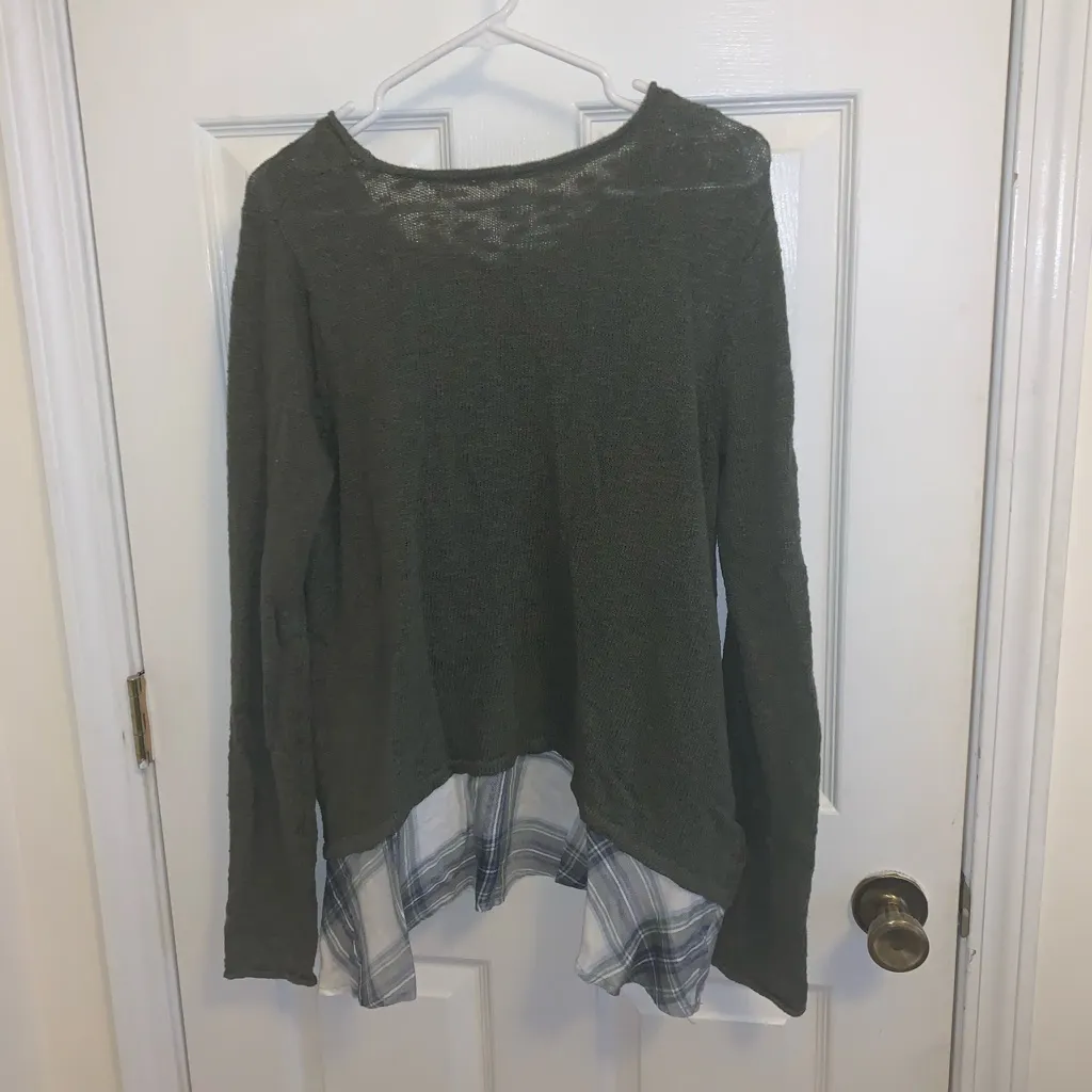 Women's Green Layered Sweater - Image 3