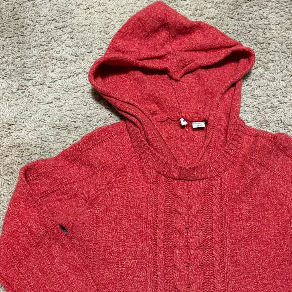 Anthropologie Moth Wool Fireside Cable
Knit Hoodie - Image 3