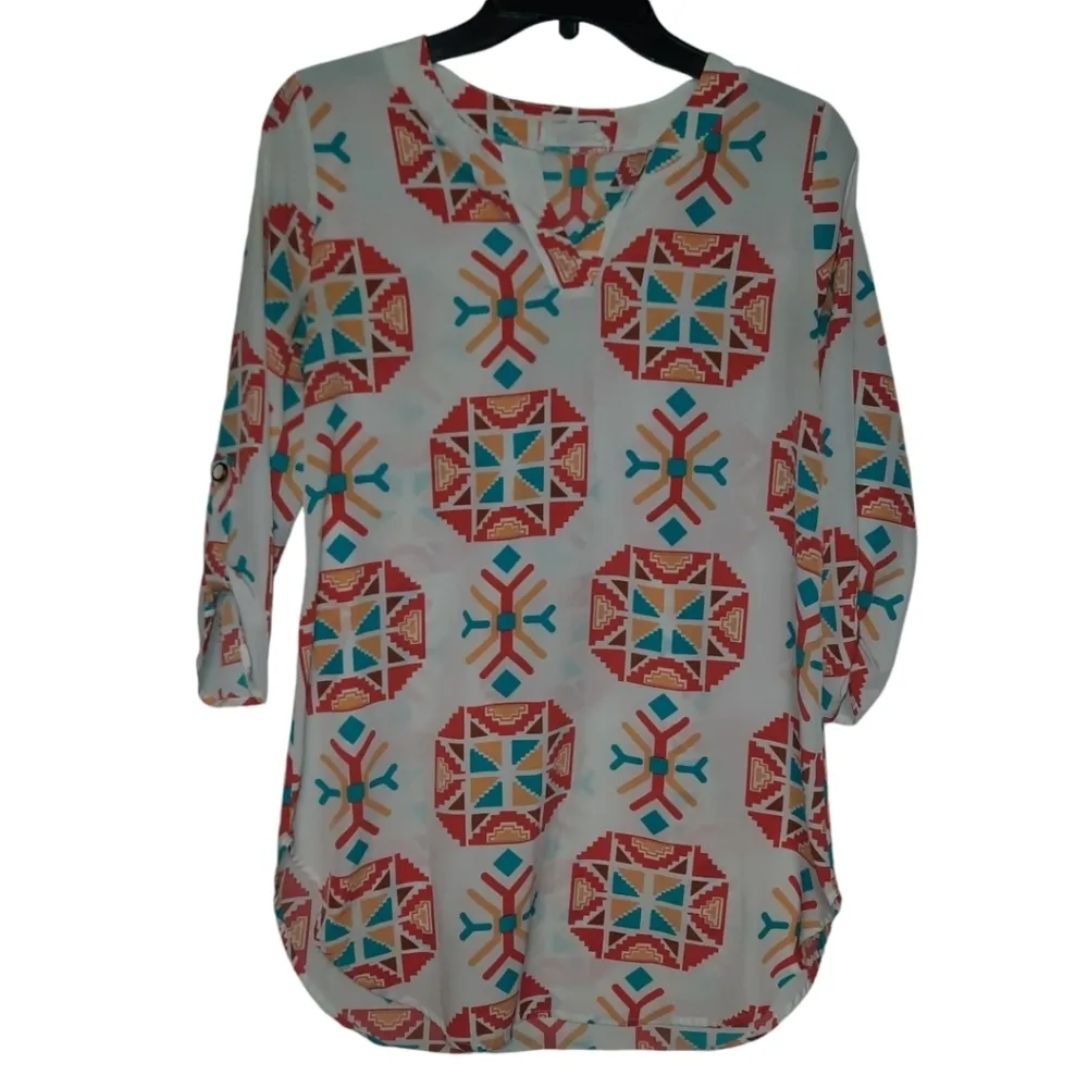 Peach Love California Tunic Blouse Size Small - Image 2