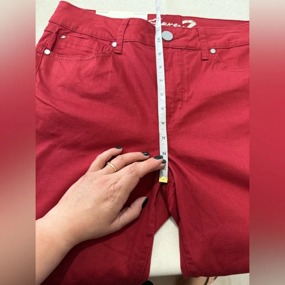 Seven7 Women's High Rise Booty Shaper Skinny
Jean in Red Dahlia Size 12 NWT - Image 13