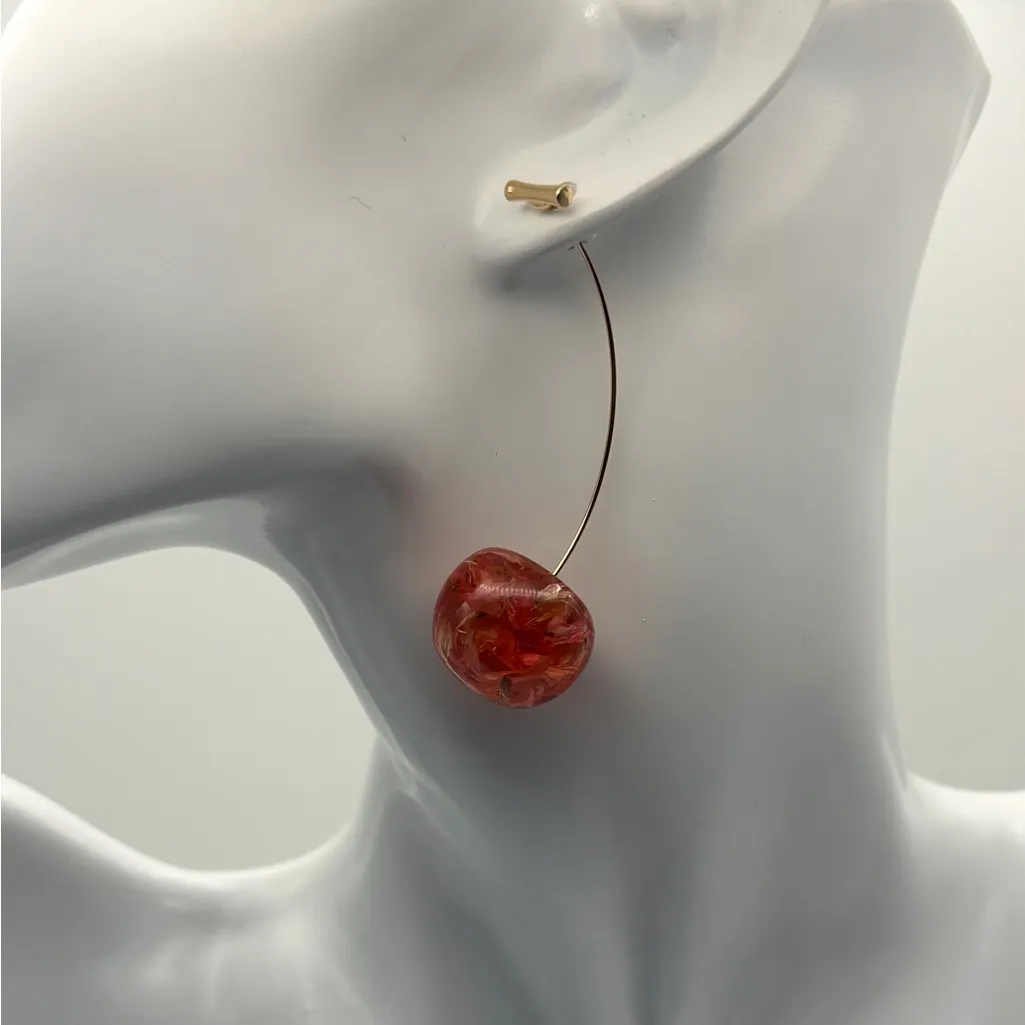Sweet Cherry Dangle Earrings Red - Image 3