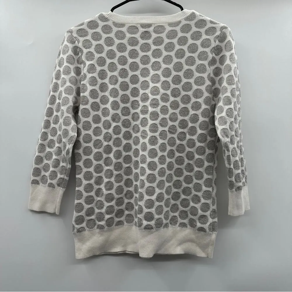 Halogen‎ x Atlantic Specific White & Silver Glitter Long Sleeve Sweater Size M - Image 5