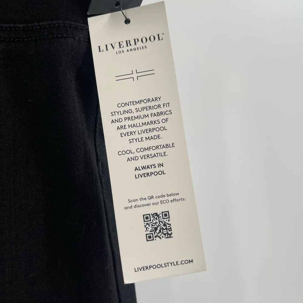 LIVERPOOL Eco Pull On Pants Size 12/31 NWT Black Rinse Stretch Denim Cotton - Image 4
