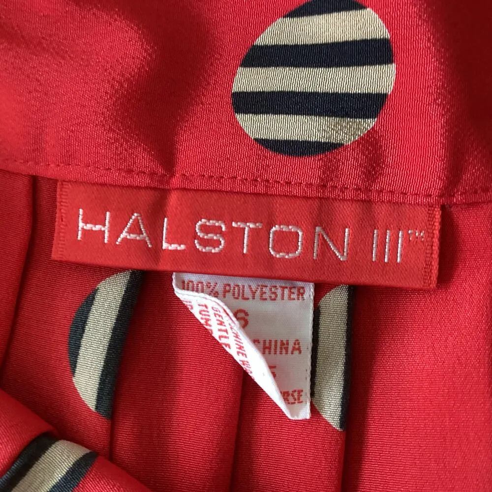 1990s Halston III Polka Dot Red Midi Skirt Size 6 - Image 5