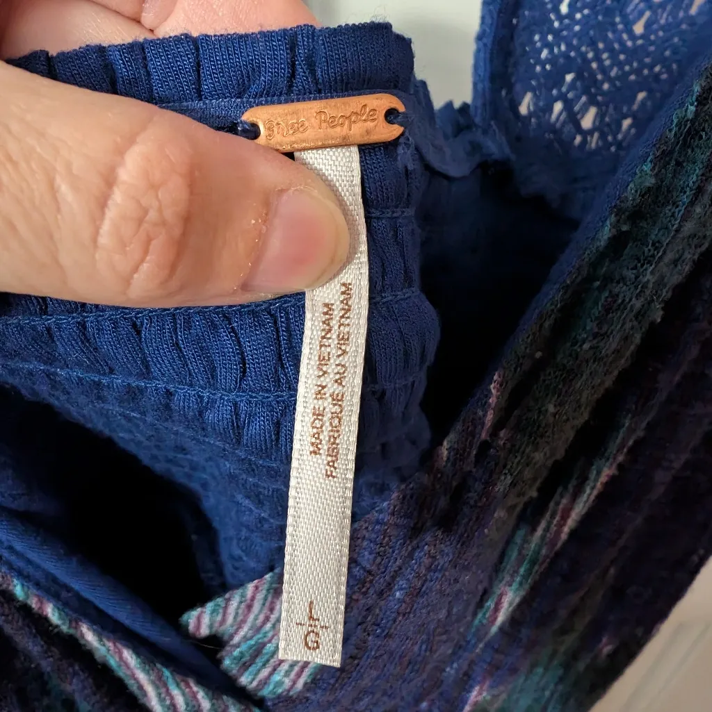 NWOT Free People All Wrapped Up Midi Dress Women's Large Blue - Image 3