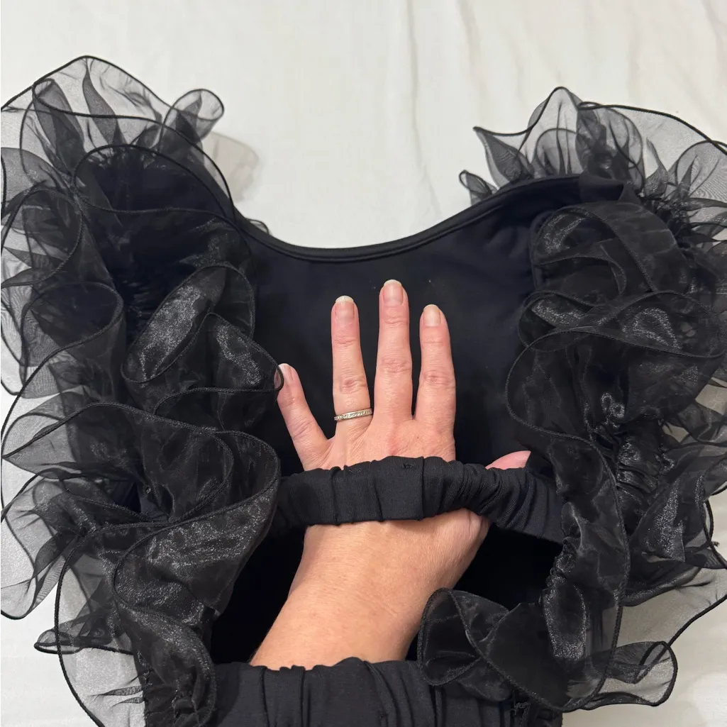 Free People Black Ruffle Crop Top - Image 7