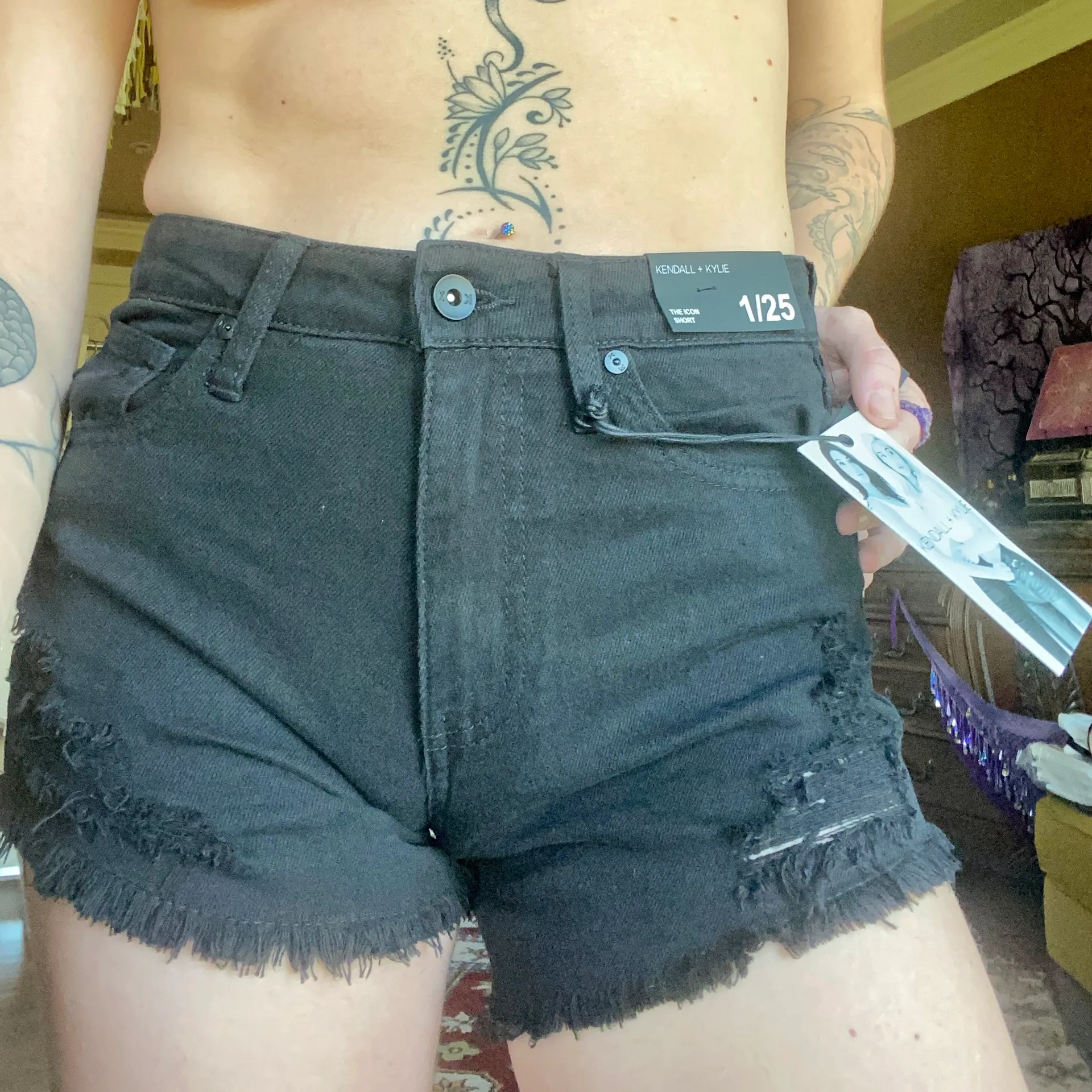 Sexy Jean Shorts Black Size 25 - Image 2