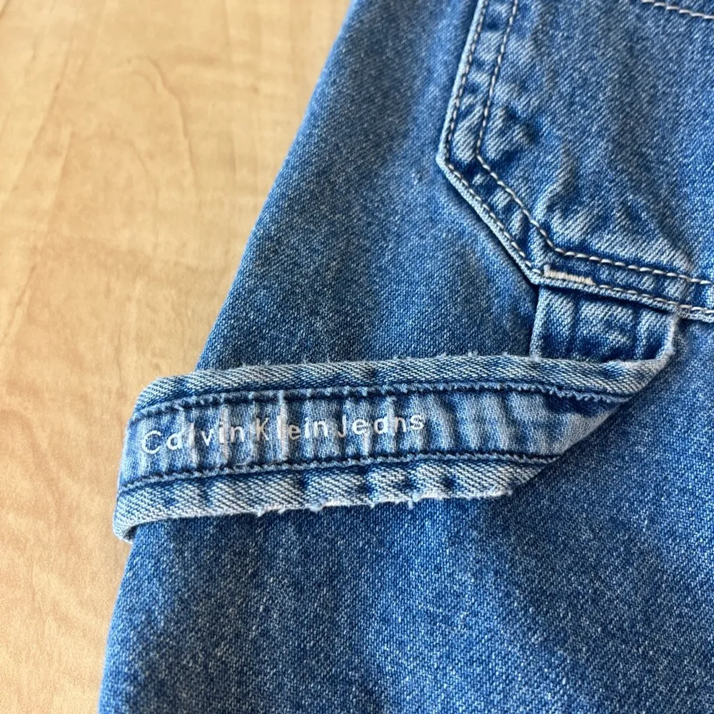 Vintage Calvin Klein Carpenter Utility Jean Shorts Sz 9 - Image 6