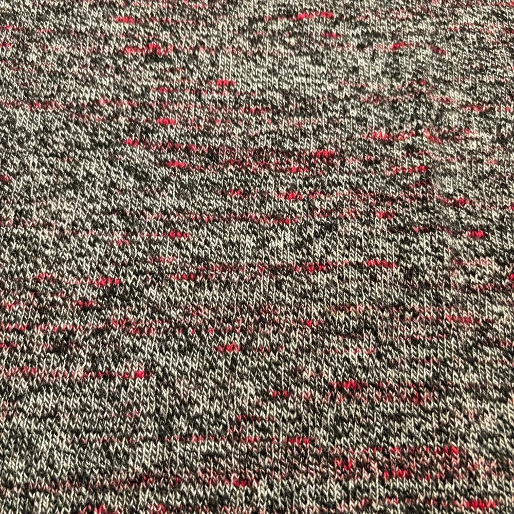 Pure Jill Marled Knit Sweater Red Black White Wool Cashmere Asymmetrical Medium - Image 4