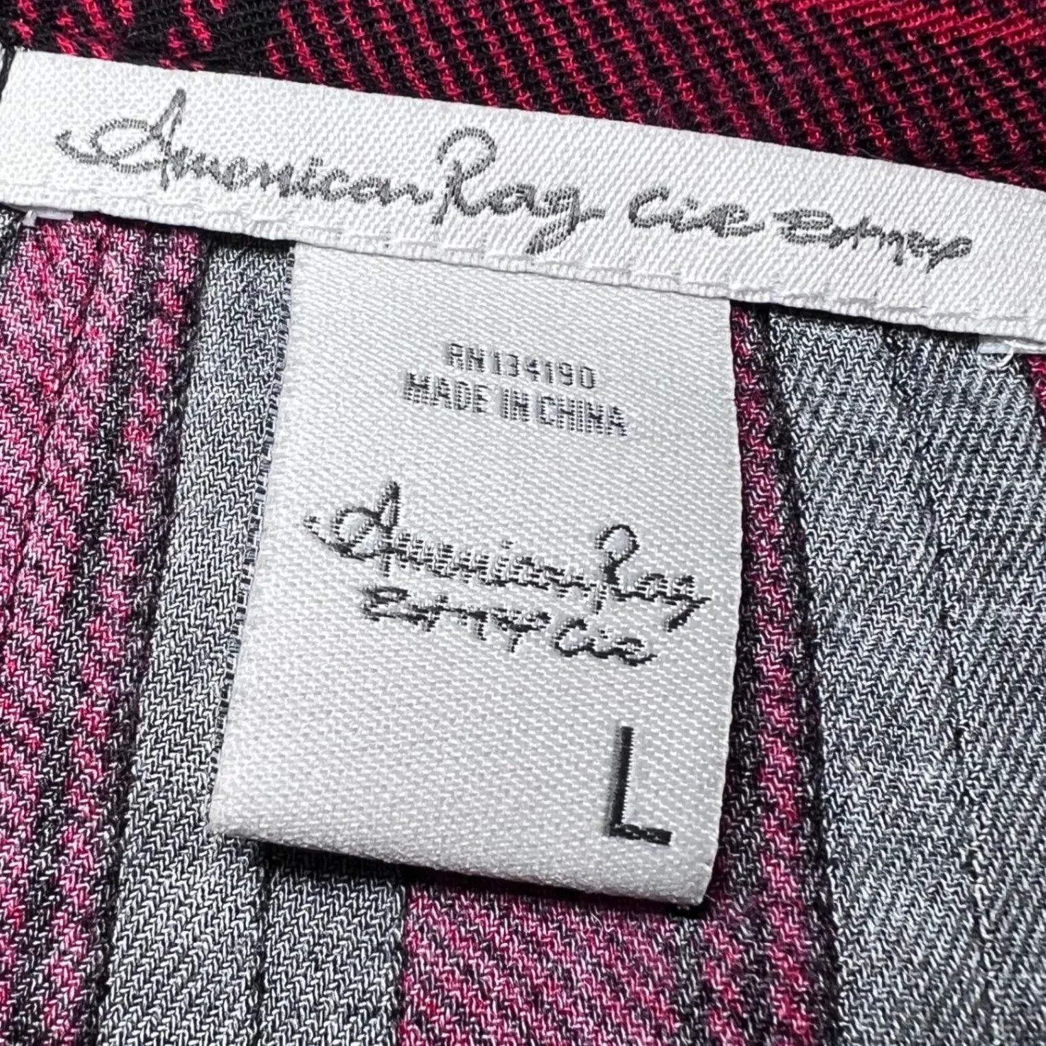 American Rag Cie Plaid Tunic Shirt or BabyDoll Dress Womens Large Red Black - Image 4