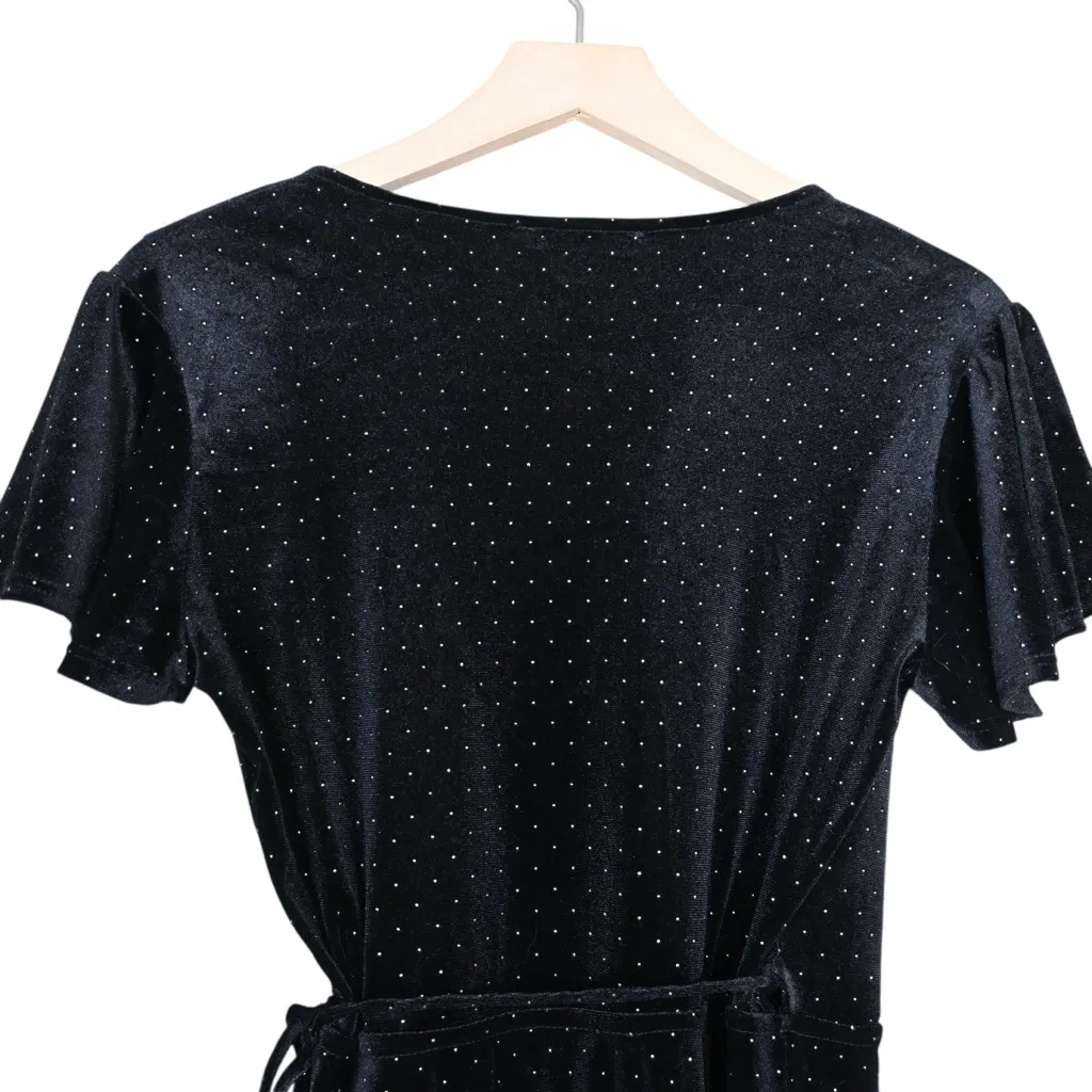 Gianni Bini Women's S Black Gold Dot Wrap Dress - Image 4