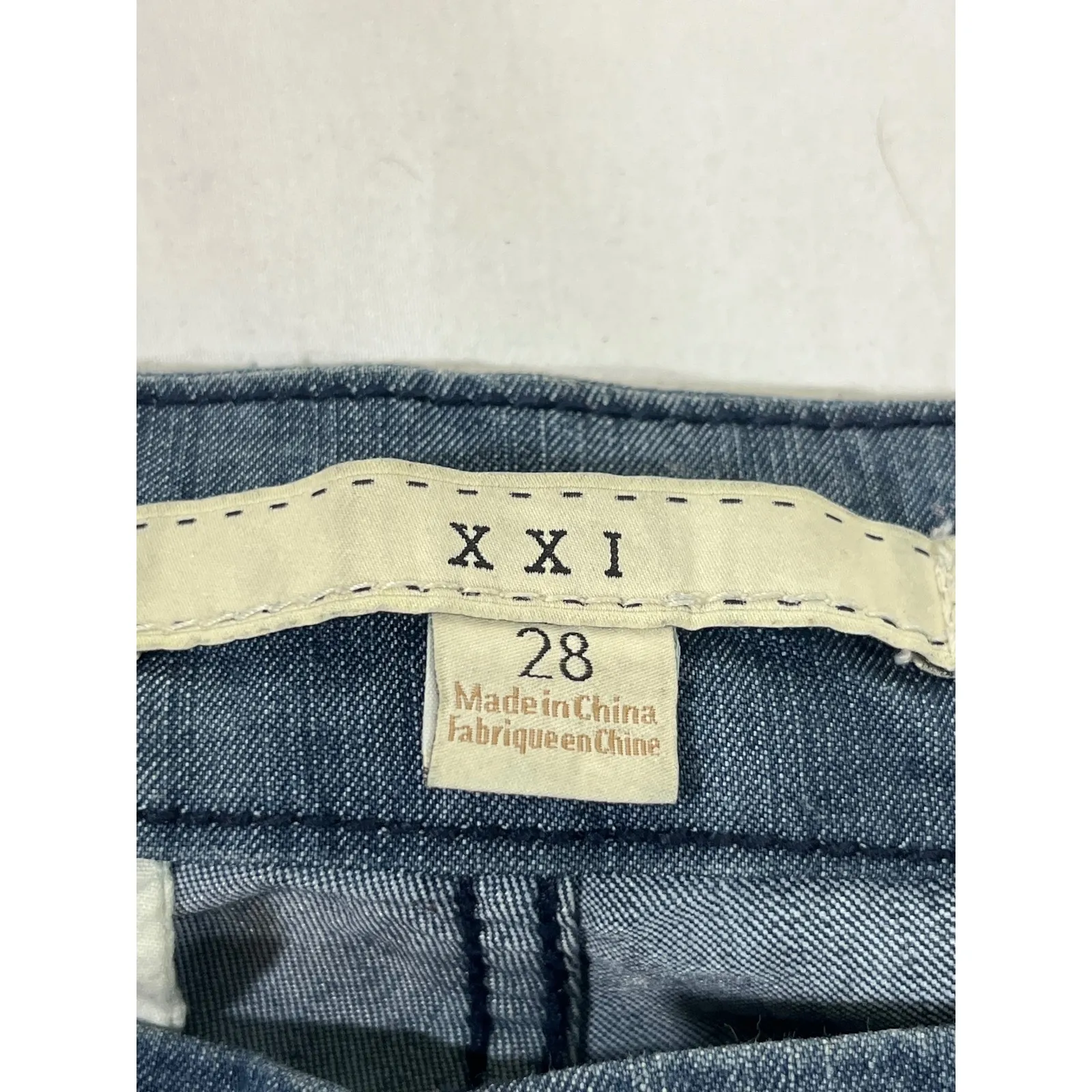 XXI Wide Leg Denim Jeans Women's Blue Wash Flare Cropped Trendy Retro Chic Sz 28 - Image 3