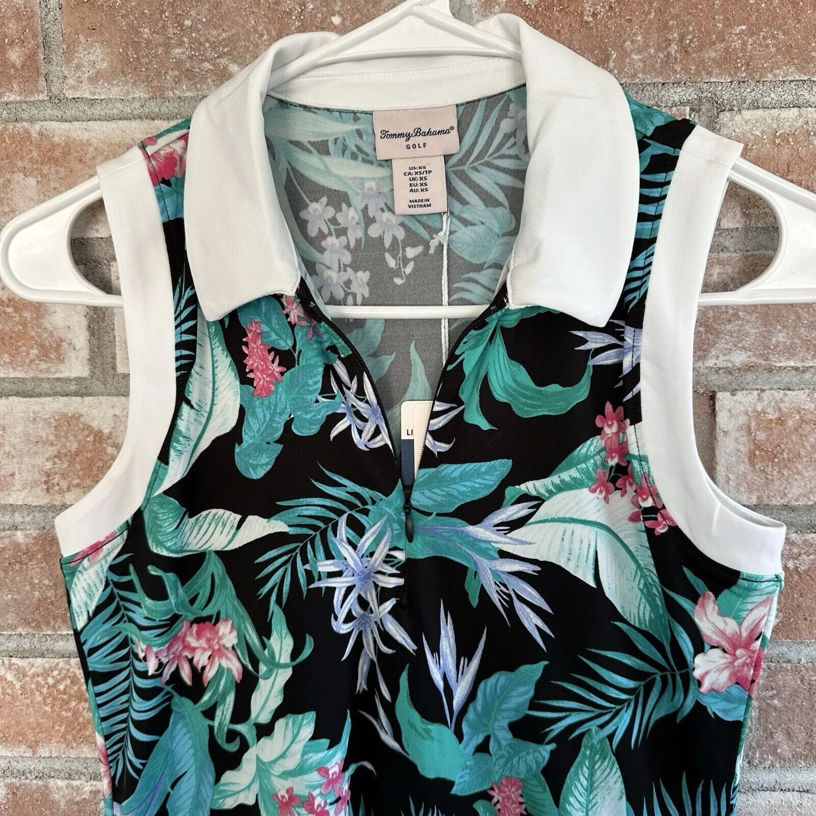 NWT Tommy Bahama Golf Tennis Sleeveless Polo Shirt Tank XS Tropical Green - Image 3