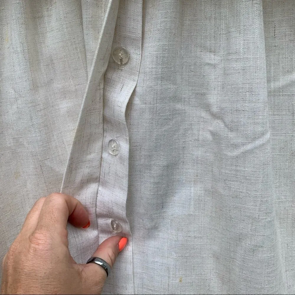 Vintage 80s Meryl Fashions flax blend floral gorpcore shirt dress MEDIUM? Purple - Image 7