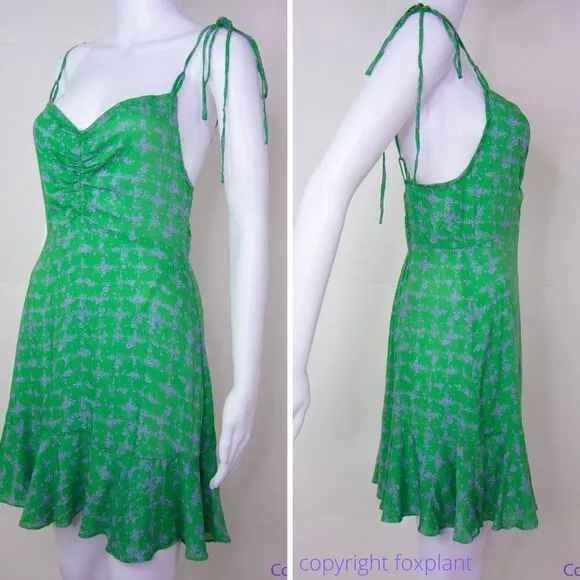 NEW Intimately Free People Caught Up Printed Slip Dress, Green, XS‎ - Image 4