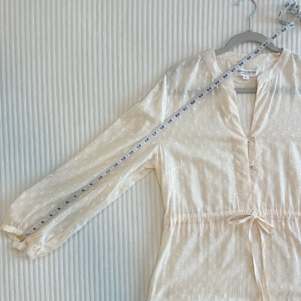 Tuckernuck Emerson Fry Frances Dress India Collection in Cream White Size L - Image 7