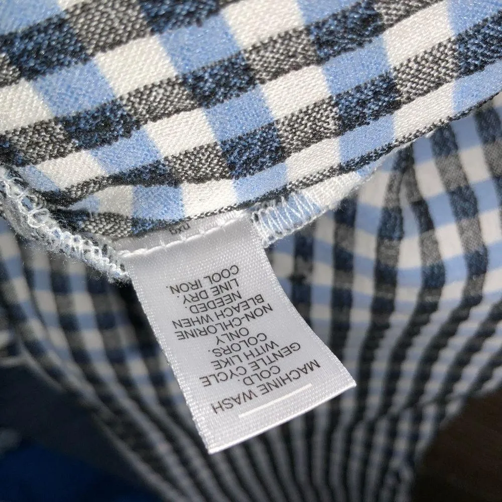 Versions Blue Black White Gingham Checker Pull Up Stretchy Skinny Cropped Pant 2 - Image 6