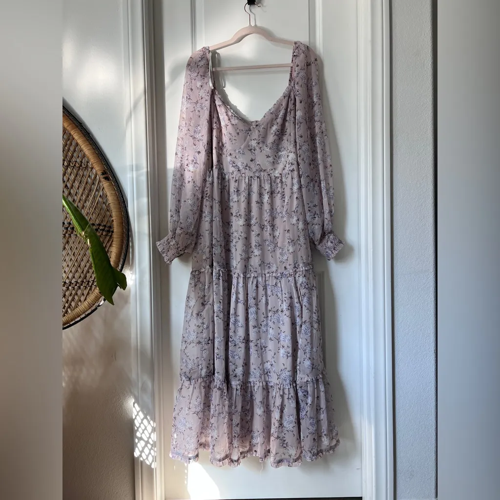 Arula Purple Floral Tiered Maxi Dress Size X‎ - Image 2