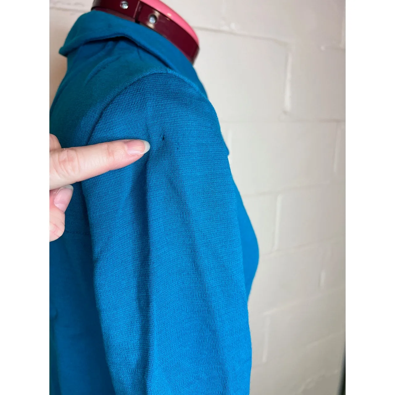 Shirt dress 1960s blue wool - Image 8