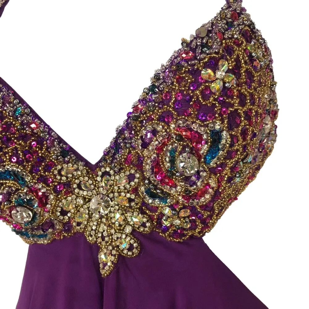 Dave & Johnny sexy side and back cutout with jewels & Sequence purple size 2 - Image 4