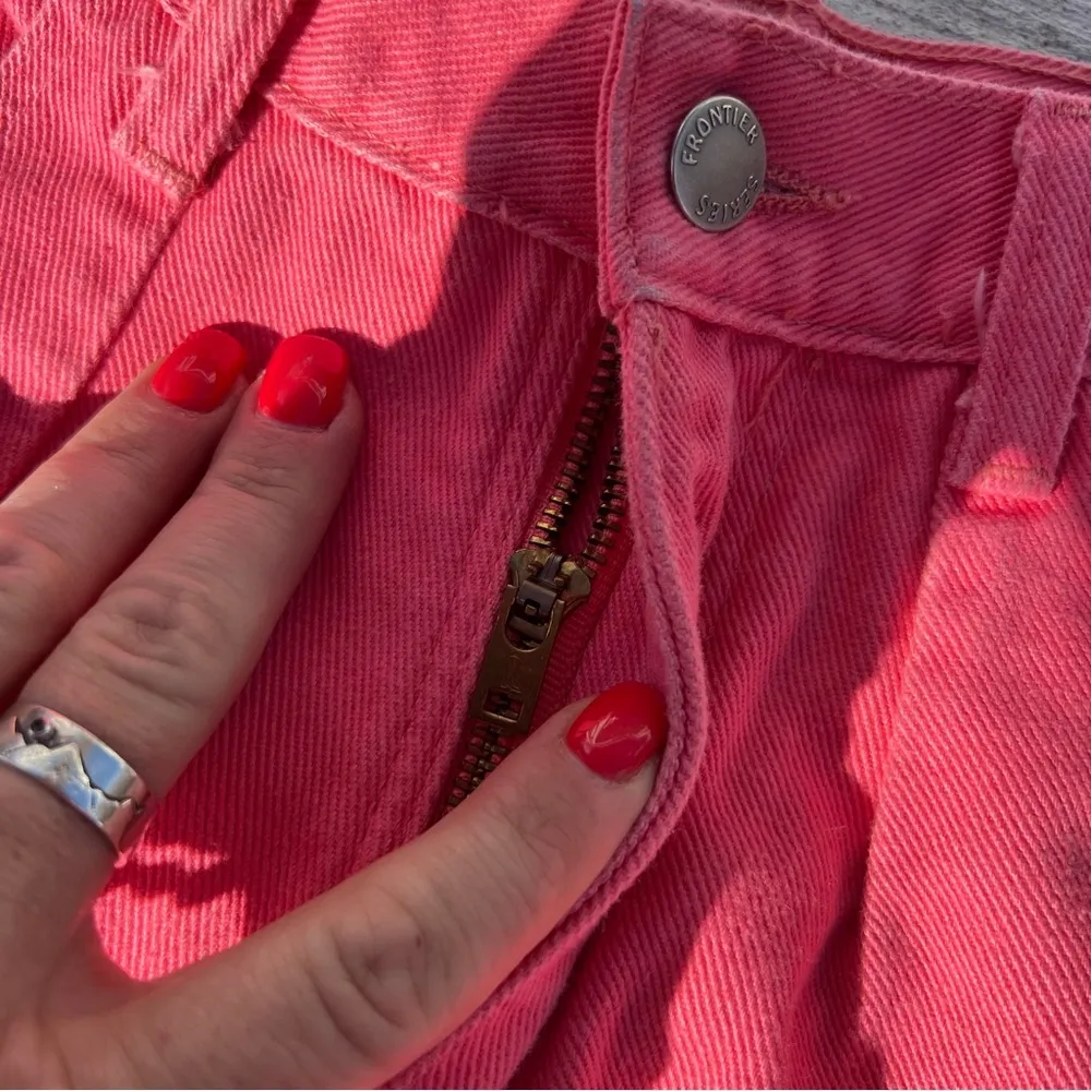 VTG 80s 90s frontier series high rise bareback coral salmon pink cowgirl Jeans Size 24 - Image 6