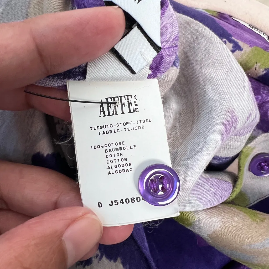 Moschino Floral Dress US 8 Purple Cotton As Seen on Michelle Obama Rare - Image 12