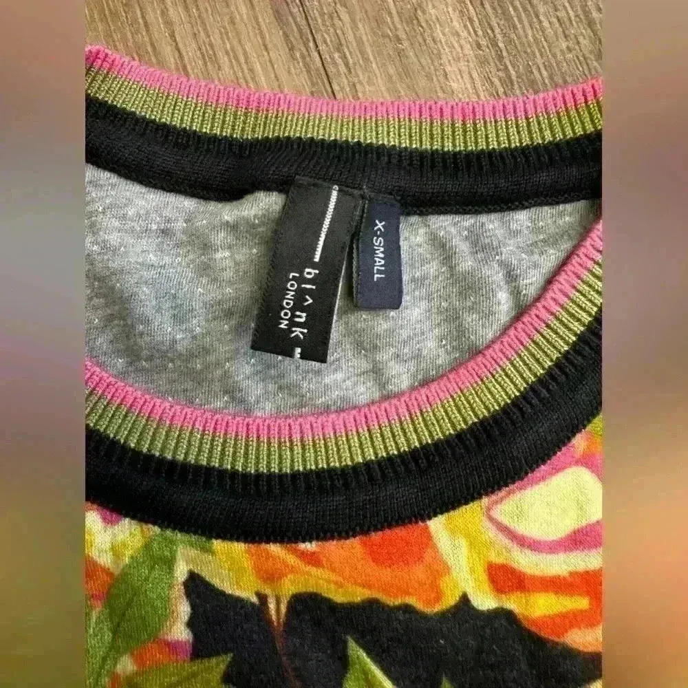 Bl-nk $130 Bl^nk Anthropologie Contrast Eyelet Pullover. Bohemian Floral XS - Image 3