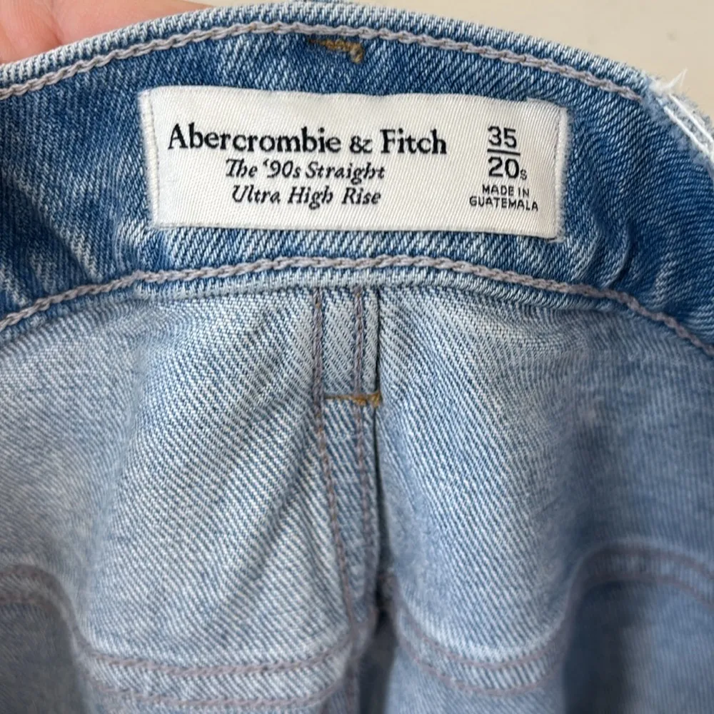 Abercrombie & Fitch The 90s Straight Ultra High Rise Denim Jeans Size 20 SHORT - Image 9