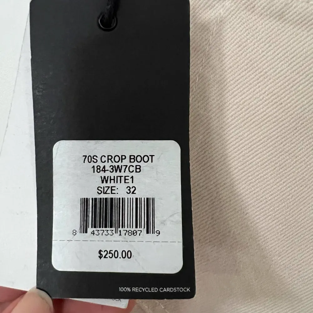 Re/done 70s Crop Boot $250 High Rise Jeans Vintage White Size 32 NWT - Image 6