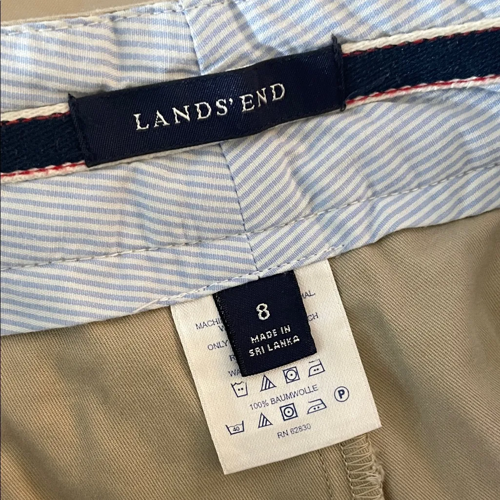 Lands' End Stylish Khaki Button-Accent Skort Size 8 - Image 4