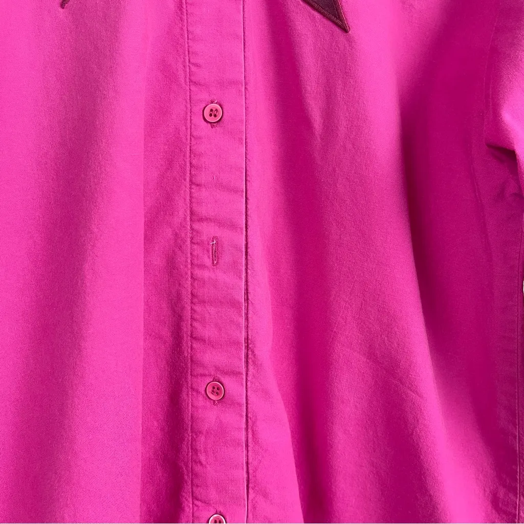 Wrangler Vintage Small Fuchsia Shirt Embroidered Western Rodeo Cowboy Cowgirl - Image 4