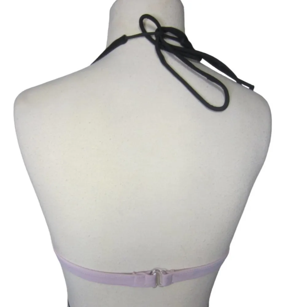 Xhilaration Triangle Black And Light Pink Dots Padded Halterneck Bikini Top L‎ - Image 4