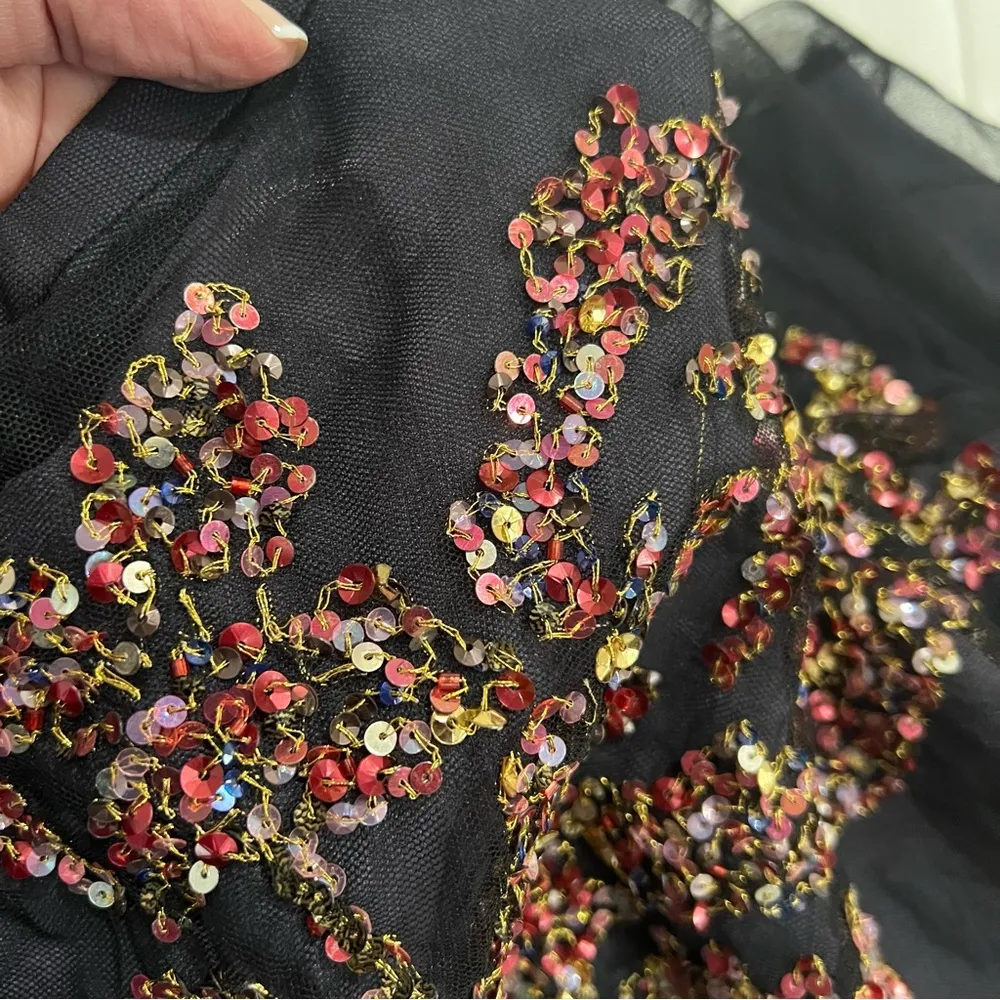 French Connection Black Tulle Skirt Size 8 Sequined Fairy Swingy Ballerina M3 - Image 5