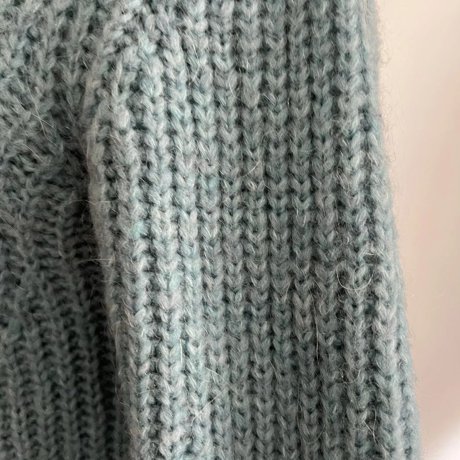 Twins Made in Italy Mohair Wool Blend Mock Neck Sweater Blue Women's Small S - Image 6