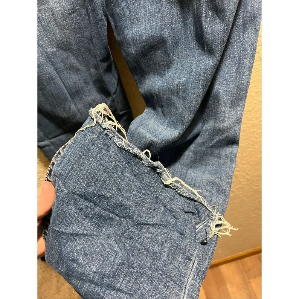 Express Stretch Barely Boot Mid Rise Jeans Woman’s Size 18R Frayed Bottoms - Image 13