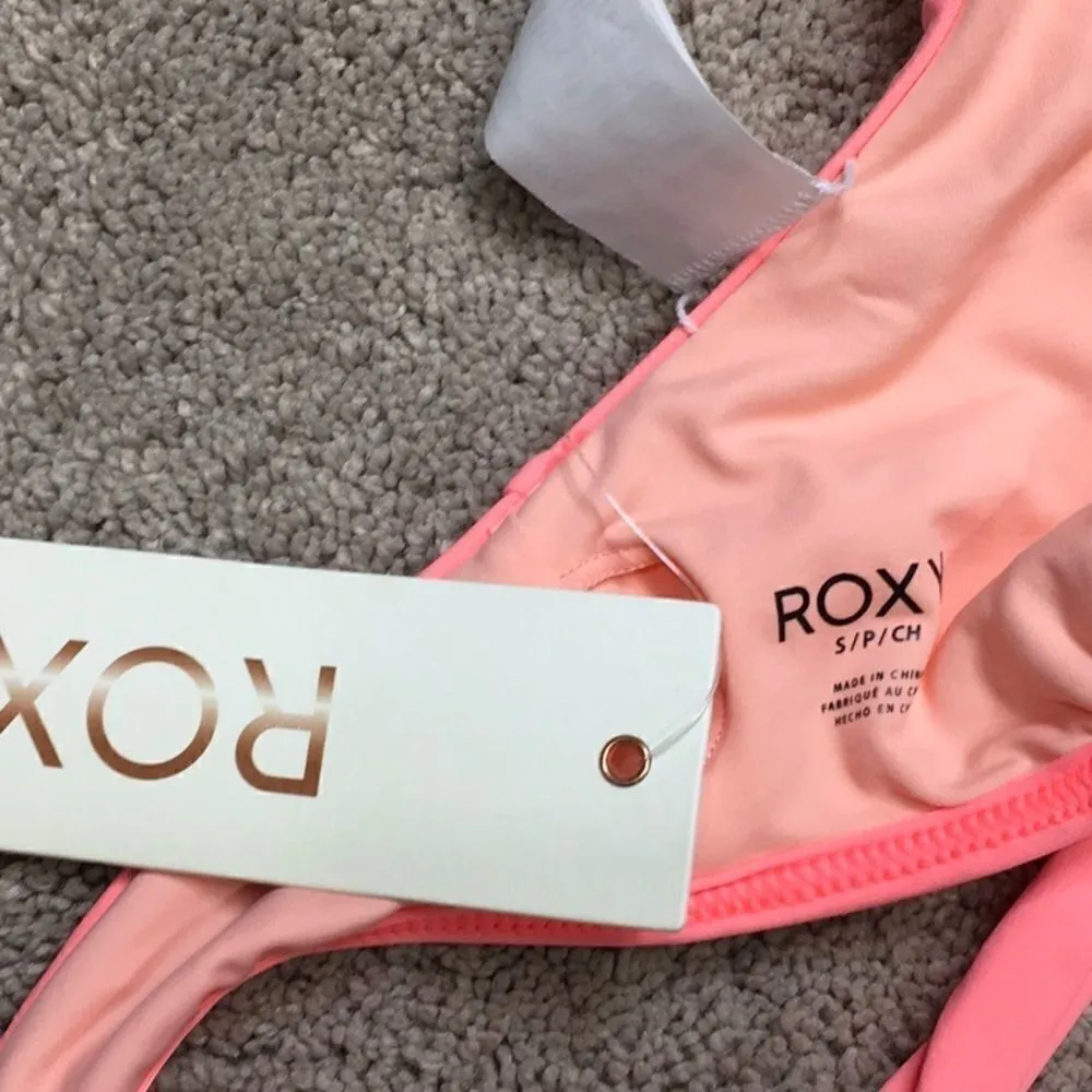 ROXY neon light sherbet orange bikini top. NWT - Image 8