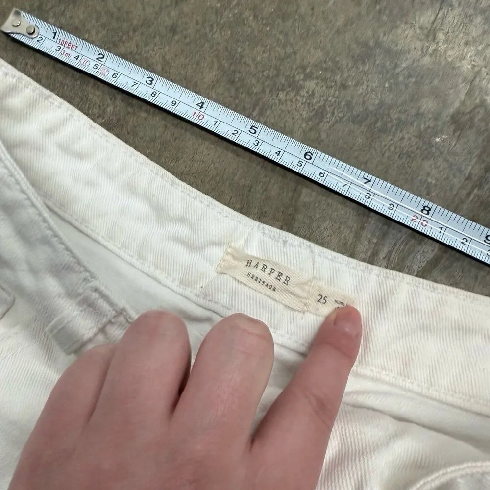 Harper heritage distressed white Jean shorts - Image 3