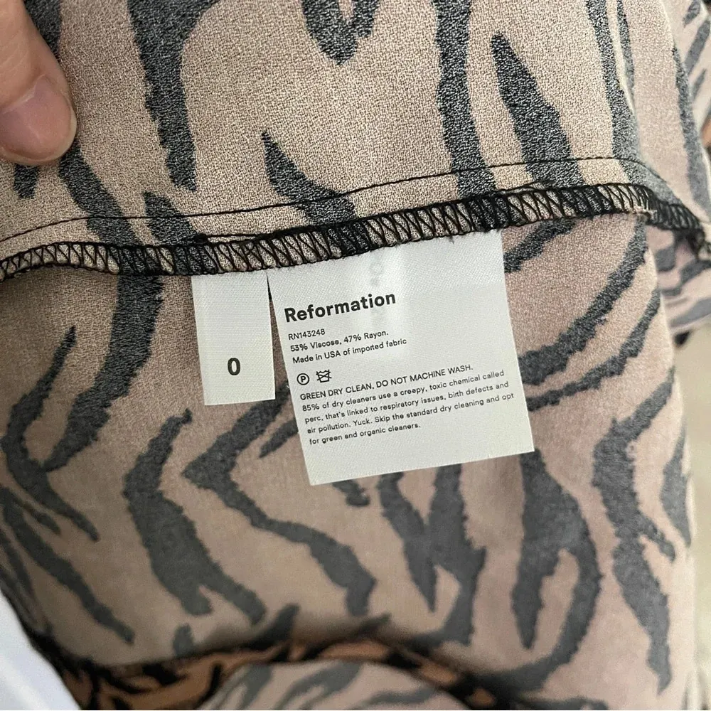 Reformation Brown Creed Button Back Long Sleeve Slit Dress - Image 3