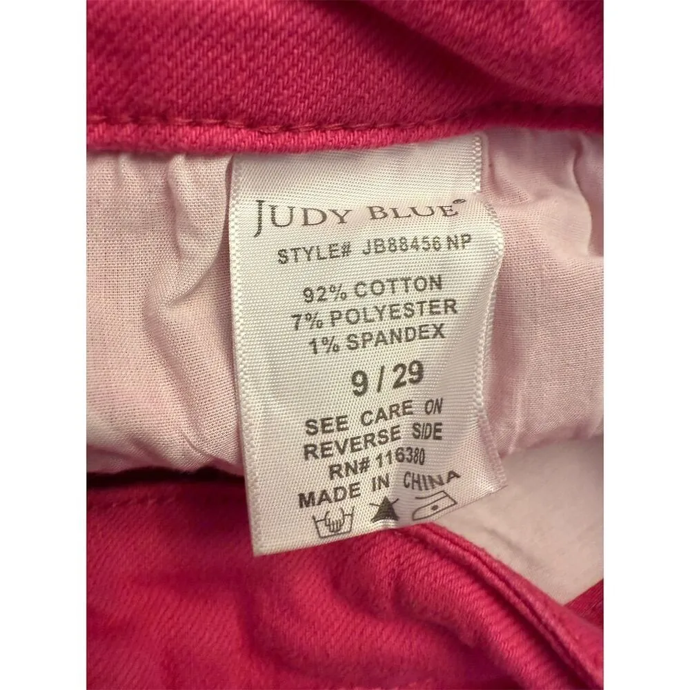Judy Blue Women's Daphne High Rise Slim Fit Hot Pink Jeans Size 29 JB88456 - Image 8