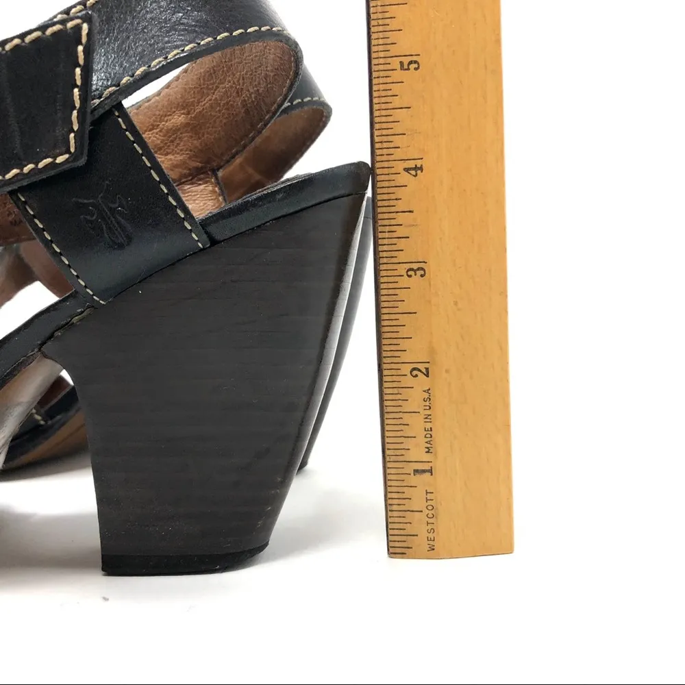 FRYE navy blue leather strappy sandals, size 9 - Image 9