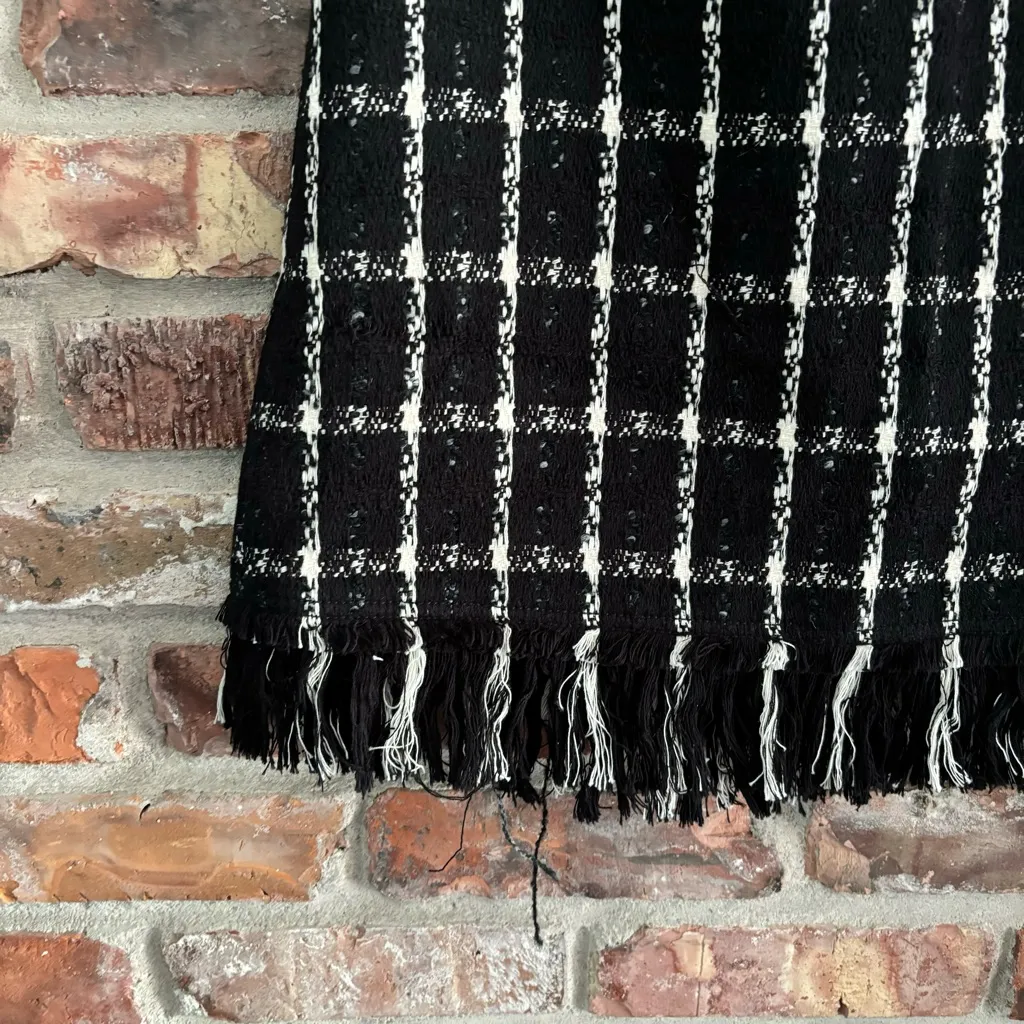 Tory Burch Black Marisol Fringe Hem Skirt, 6 - Image 4