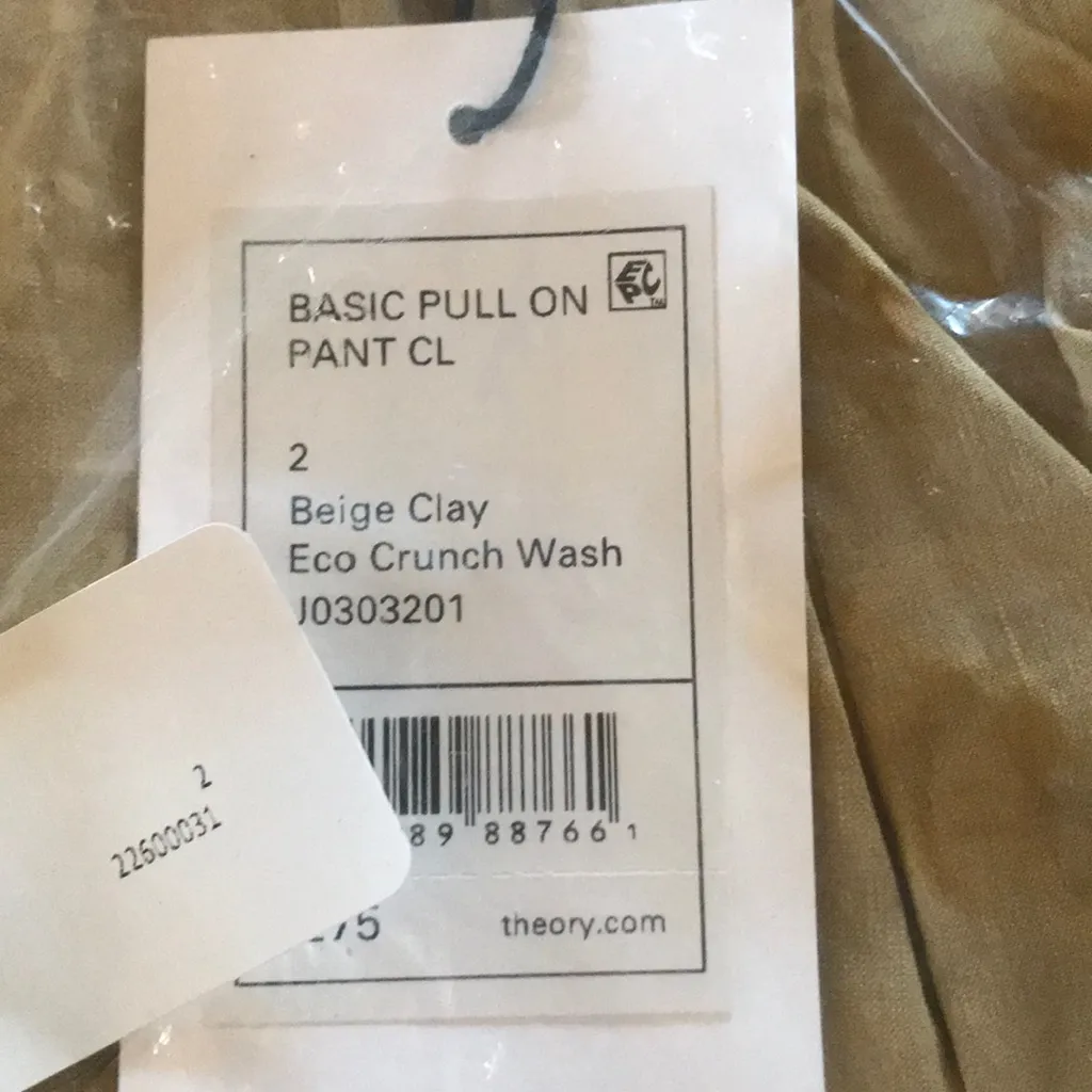 NWT Theory Linen Blend Pull On Slim Pants Interview Professional Workwear - Image 3